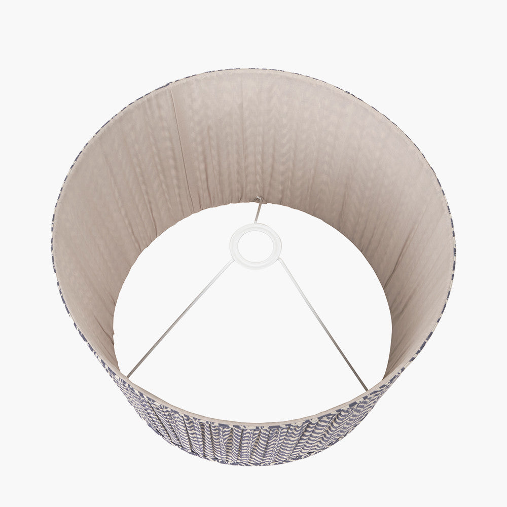 Vienna 30cm Blue Chevron Mushroom Pleat Lampshade – Classic Pleats with Contemporary Pattern