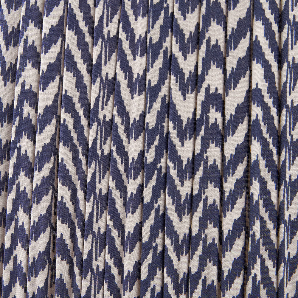 Vienna 30cm Blue Chevron Mushroom Pleat Lampshade – Classic Pleats with Contemporary Pattern