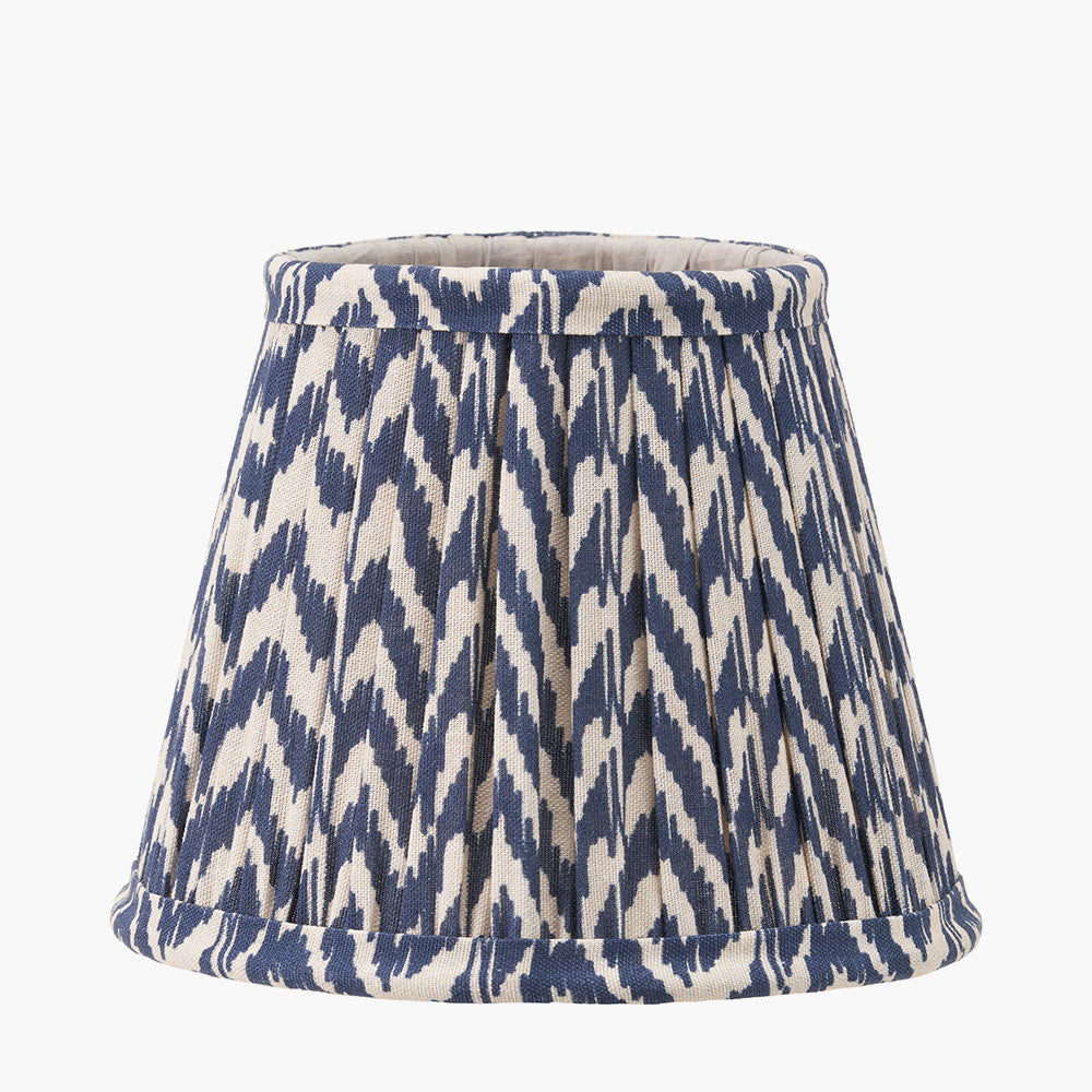 Vienna 16cm Blue Chevron Pleated Cotton Tapered Lampshade