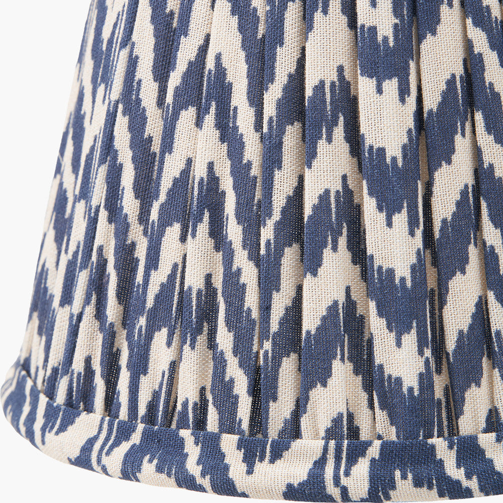 Vienna 16cm Blue Chevron Pleated Cotton Tapered Lampshade