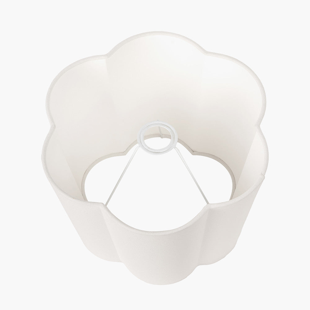 Posy 30cm White Cotton Tapered Scalloped Lampshade