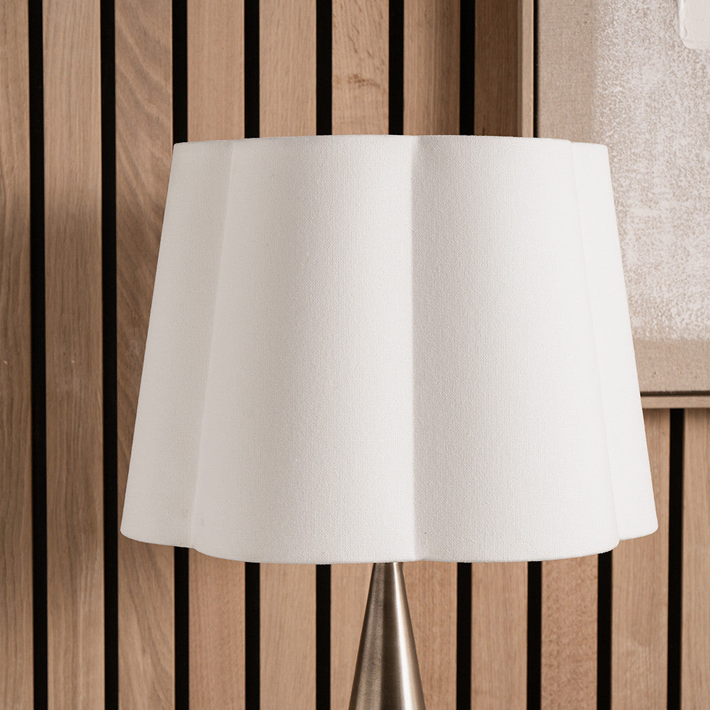 Posy 30cm White Cotton Tapered Scalloped Lampshade