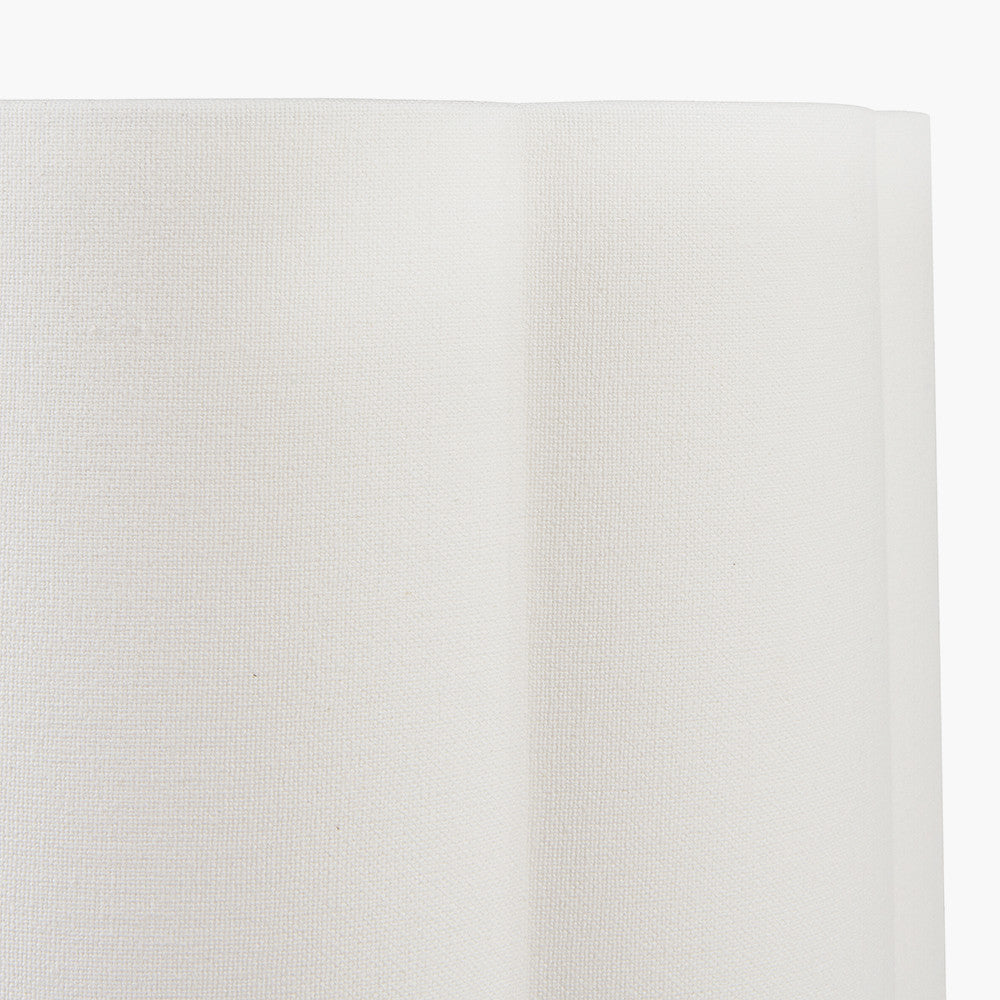 Bloom 30cm White Handloom Scalloped Cylinder Lampshade – Artisan Texture and Contemporary Elegance