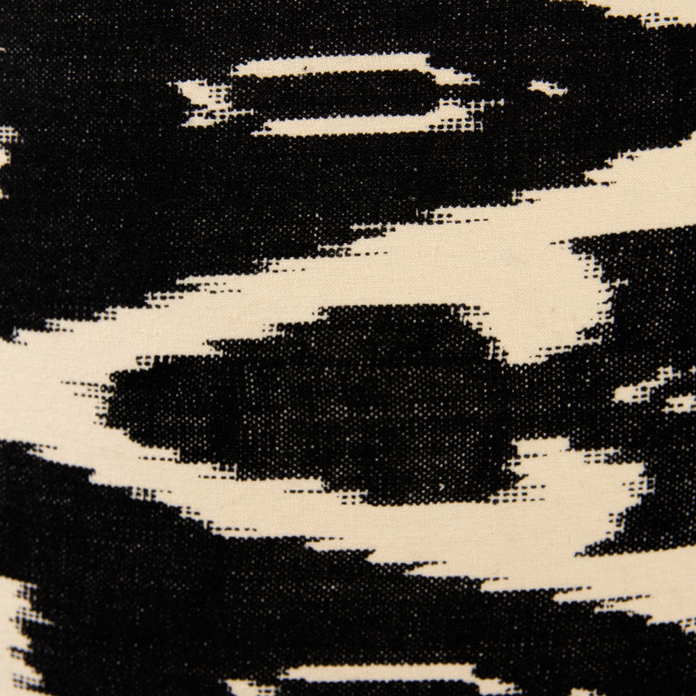 Lars 30cm Black Ikat Patterned Cylinder Lampshade – Modern Statement Lighting