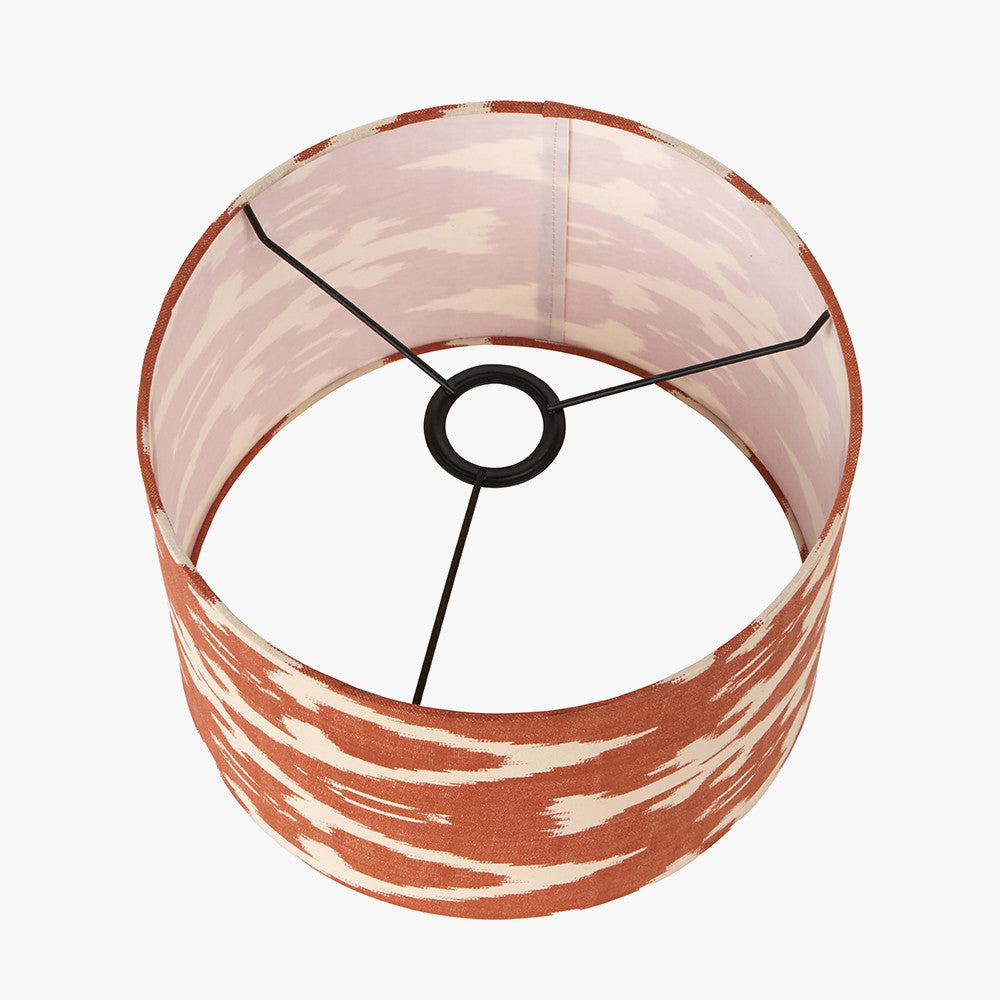 Lars 30cm Cinnamon Ikat Patterned Cylinder Lampshade – Modern Statement Lighting