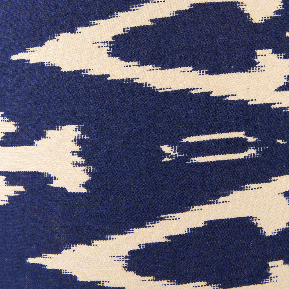 Lars 30cm Ocean Blue Ikat Patterned Cylinder Lampshade – Modern Statement Lighting