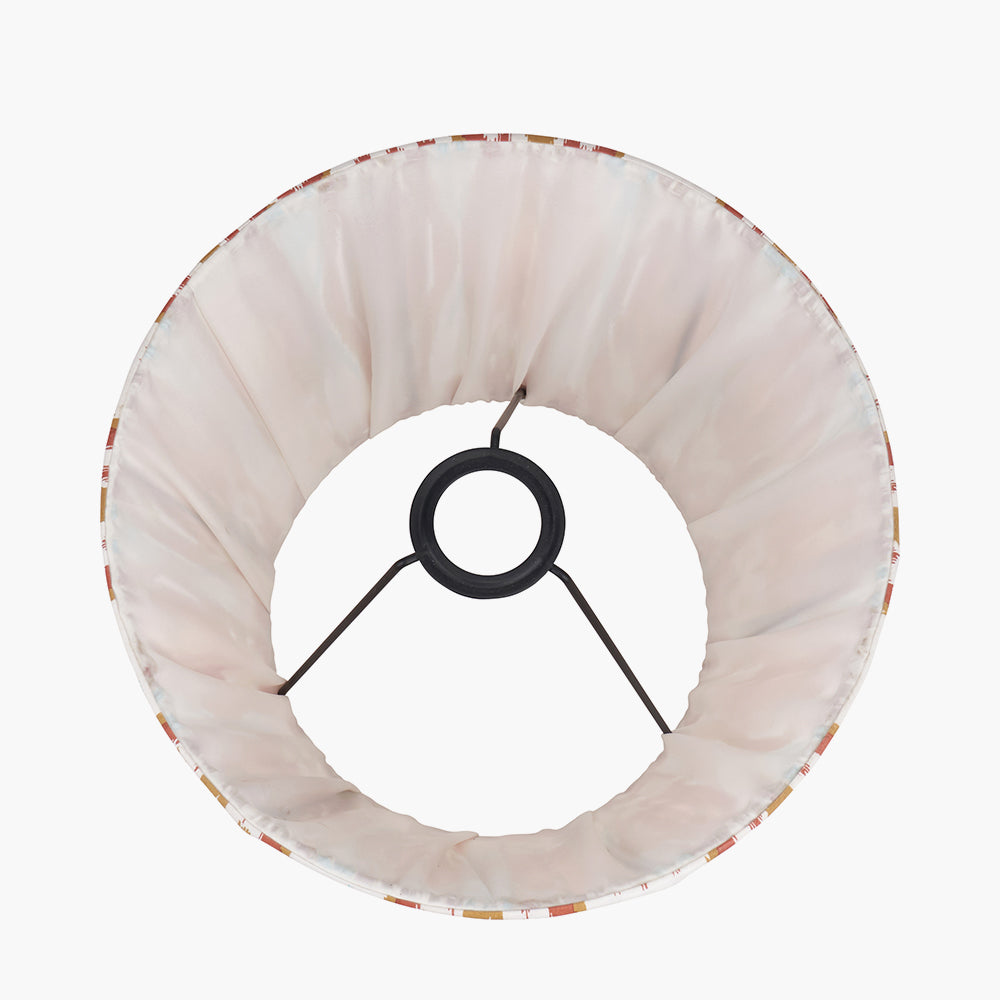 Izara 30cm Cinnamon Ikat Patterned Mushroom Pleat Tapered Lampshade