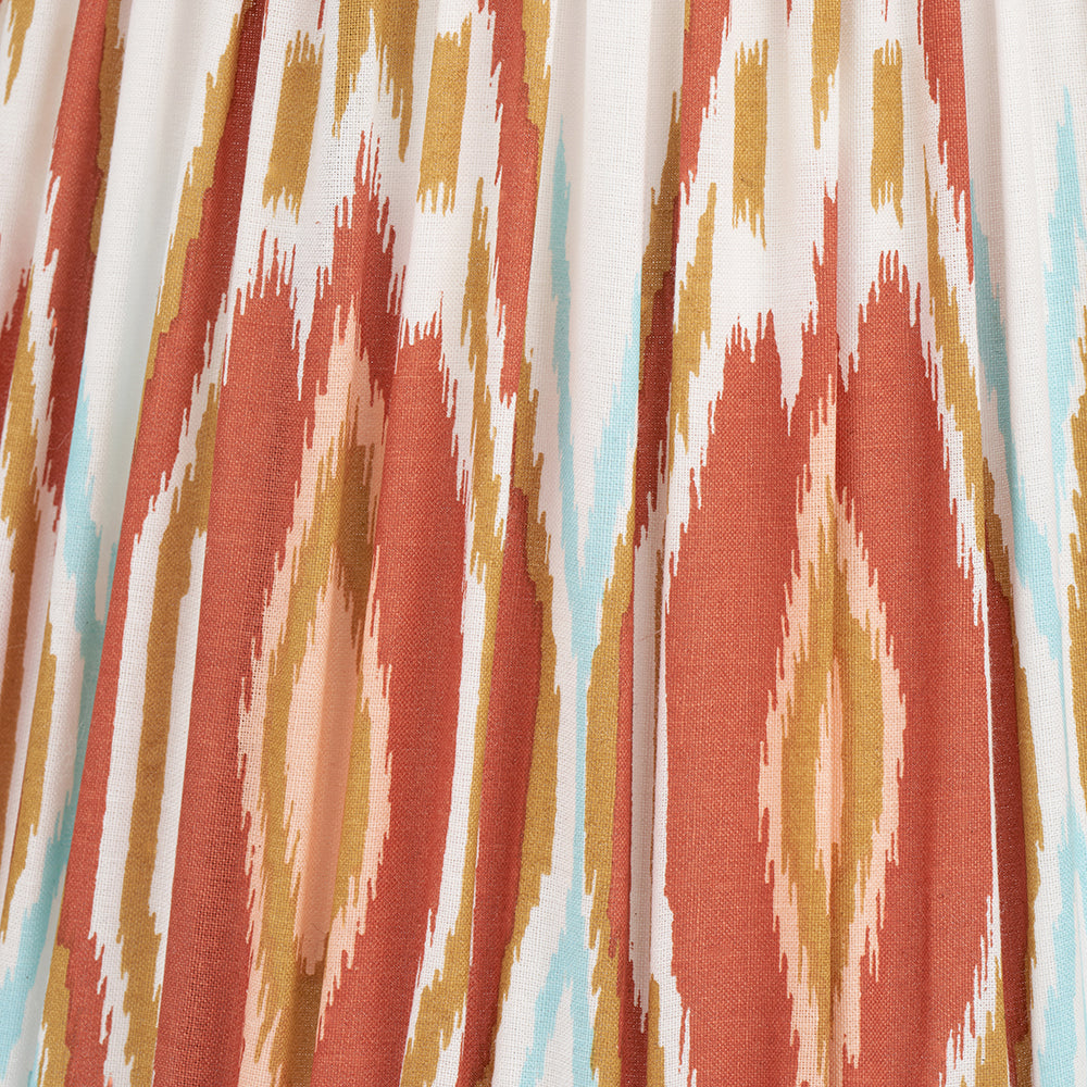Izara 30cm Cinnamon Ikat Patterned Mushroom Pleat Tapered Lampshade