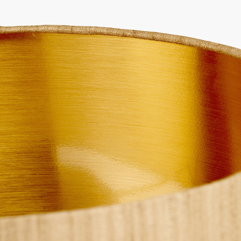 Stellan 30cm Gold Silk Mix Cylinder Lampshade with Gold Lining – Luxury Modern Light Shade for UK Homes