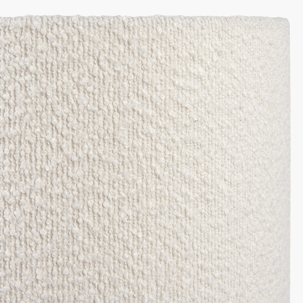 Rouen 50cm White Bouclé Cylinder Lampshade – Modern Texture and Effortless Elegance