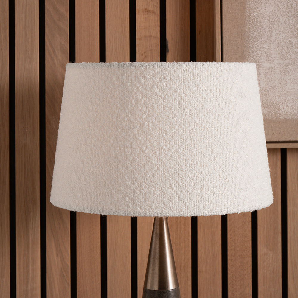 Martigues 50cm White Bouclé Tapered Lampshade – Textured Elegance for Modern Interiors