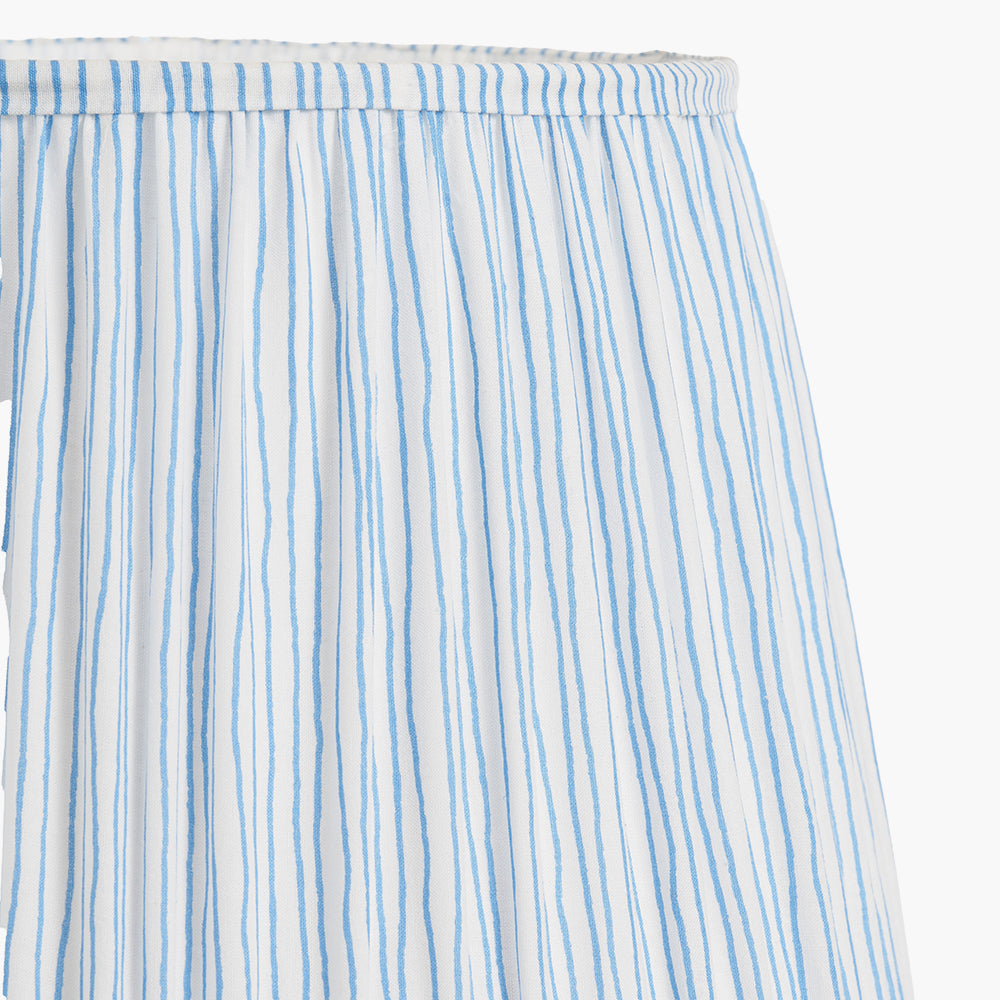 Thiago 30cm Ocean Blue Stripe Mushroom Pleat Tapered Lampshade