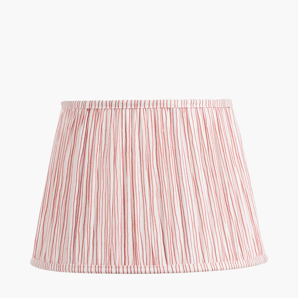Thiago 35cm Cinnamon Stripe Mushroom Pleat Tapered Lampshade – Warm, Textured Elegance