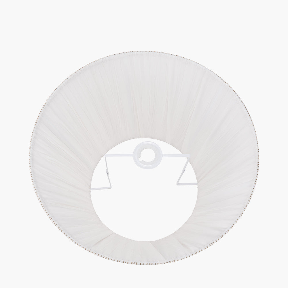 Thiago 40cm Natural Stripe Mushroom Pleat Lampshade | Tapered Pleated Shade
