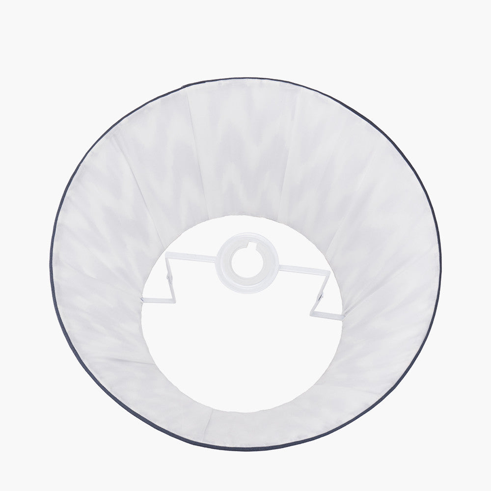 Kamilah 30cm Blue Chevron Mushroom Pleat Lampshade | Modern Tapered Lamp Shade