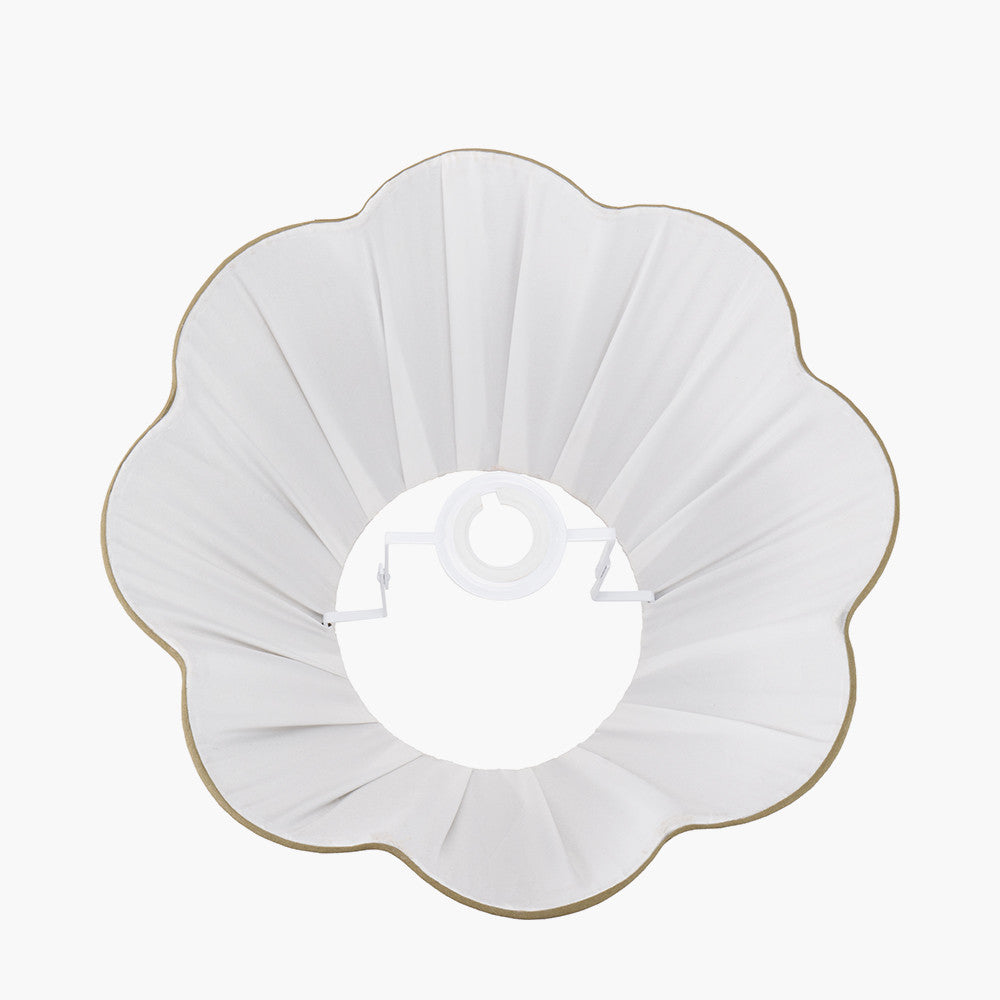 Malia 35cm Olive Green Mushroom Pleat Scalloped Tapered Lampshade – Elegant, Textured Sophistication