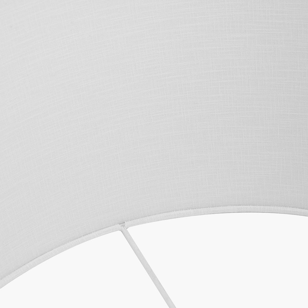 Lino 50cm White Self-Lined Linen Cylinder Lampshade – Clean Modern Style with Soft Light Diffusion