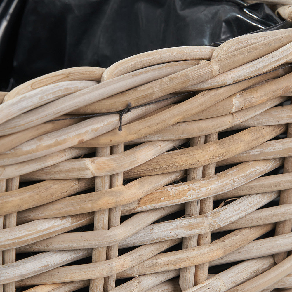 Tobs Set of 3 Indoor Outdoor Grey Kubu Rattan Square Basket Planters