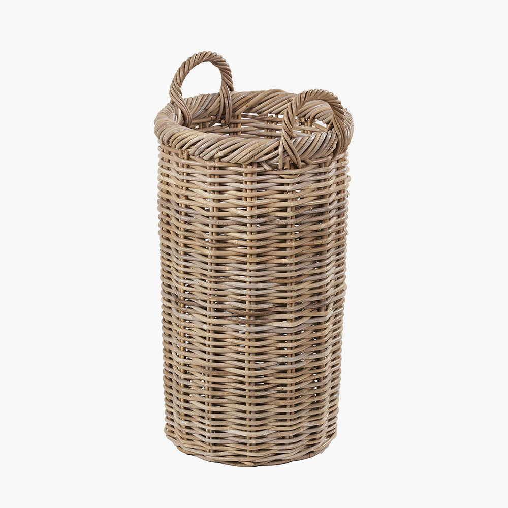 Tobs Grey Kubu Rattan Umbrella Basket – Handcrafted Rattan Hallway Storage