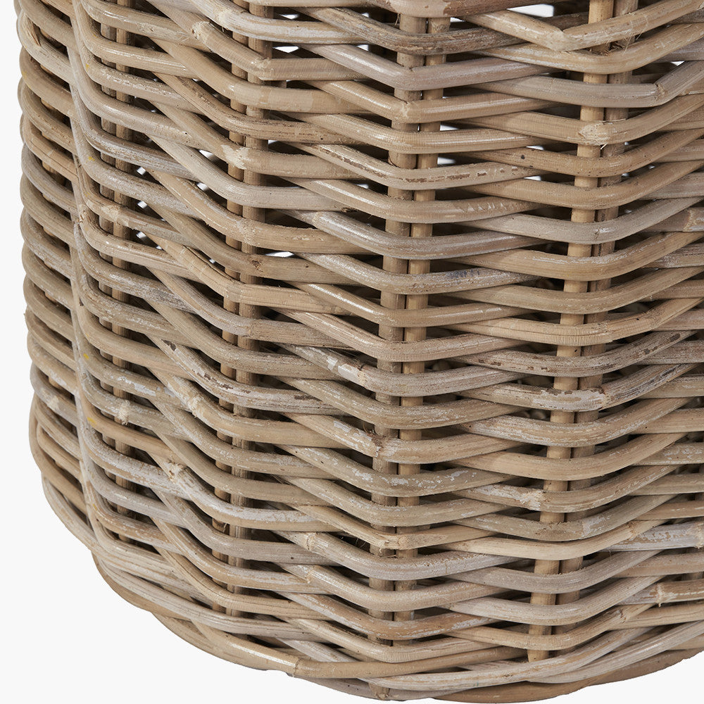 Tobs Grey Kubu Rattan Umbrella Basket – Handcrafted Rattan Hallway Storage