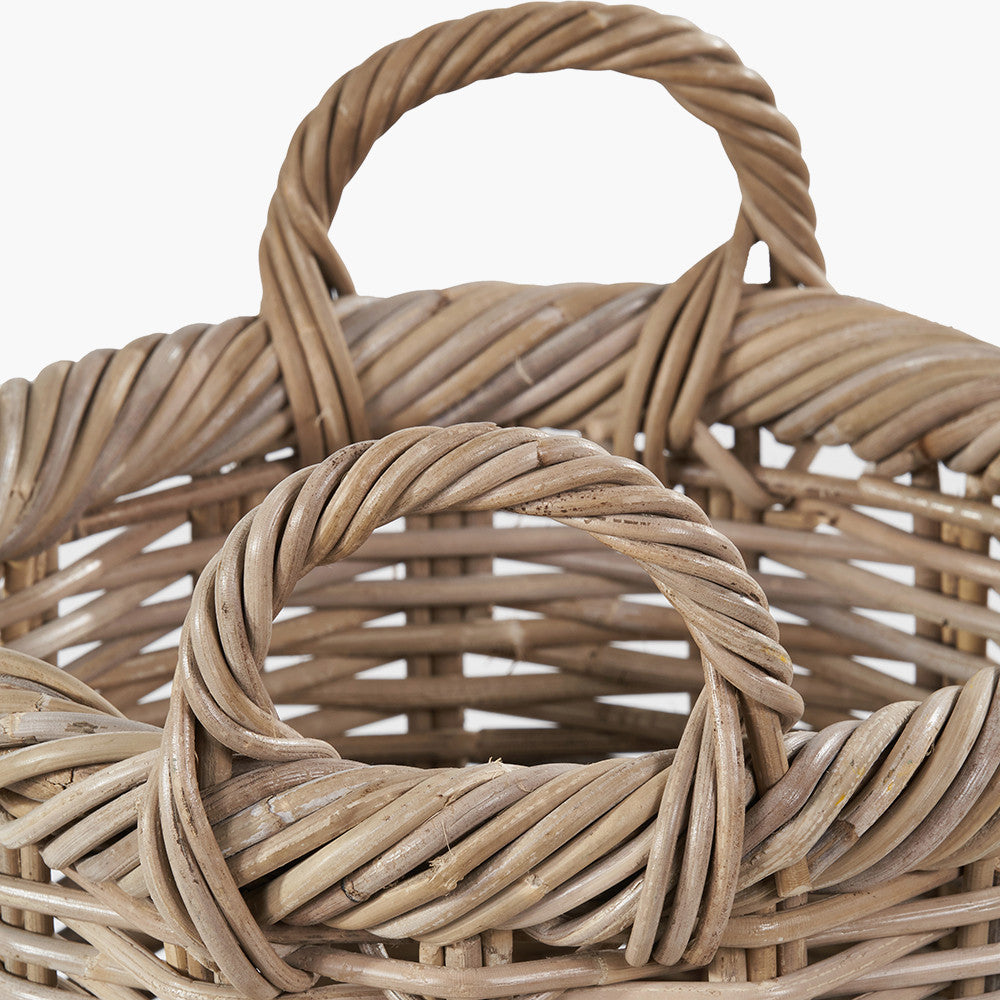 Tobs Grey Kubu Rattan Umbrella Basket – Handcrafted Rattan Hallway Storage