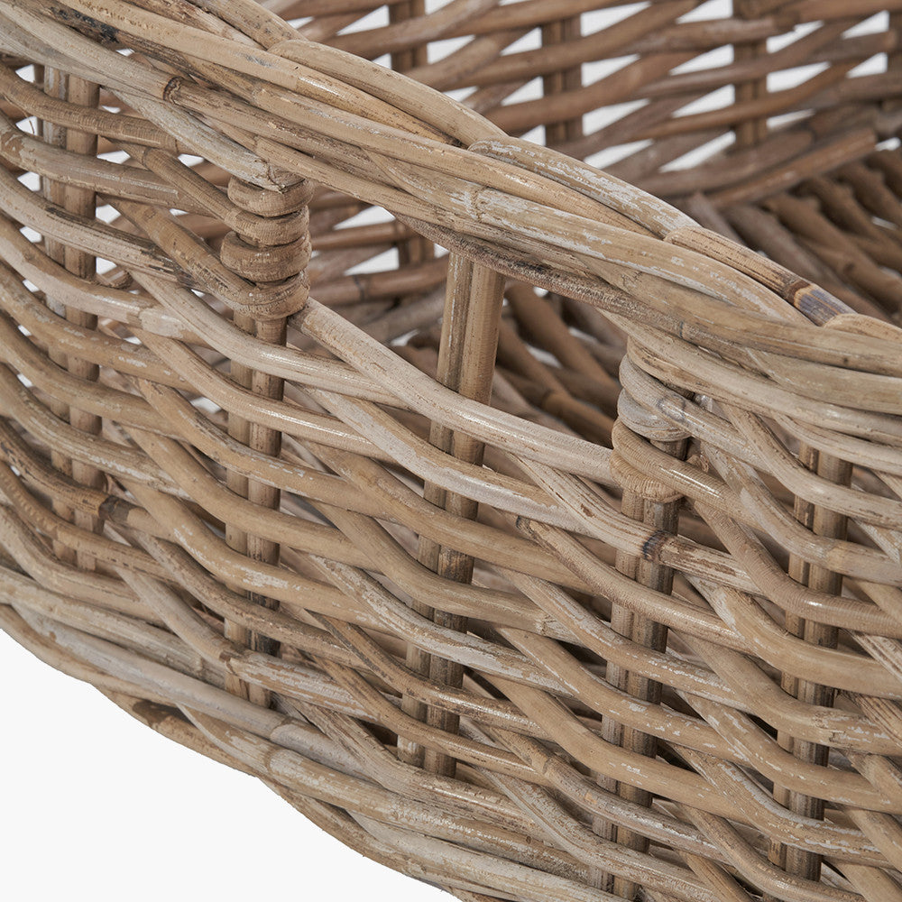 Tobs Grey Kubu Rattan Square Storage Basket