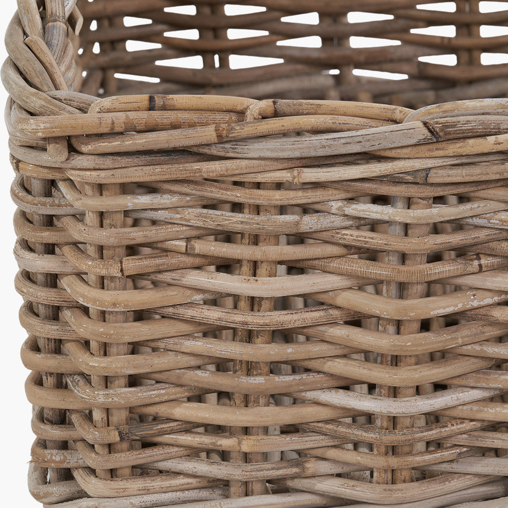 Tobs Grey Kubu Rattan Square Storage Basket