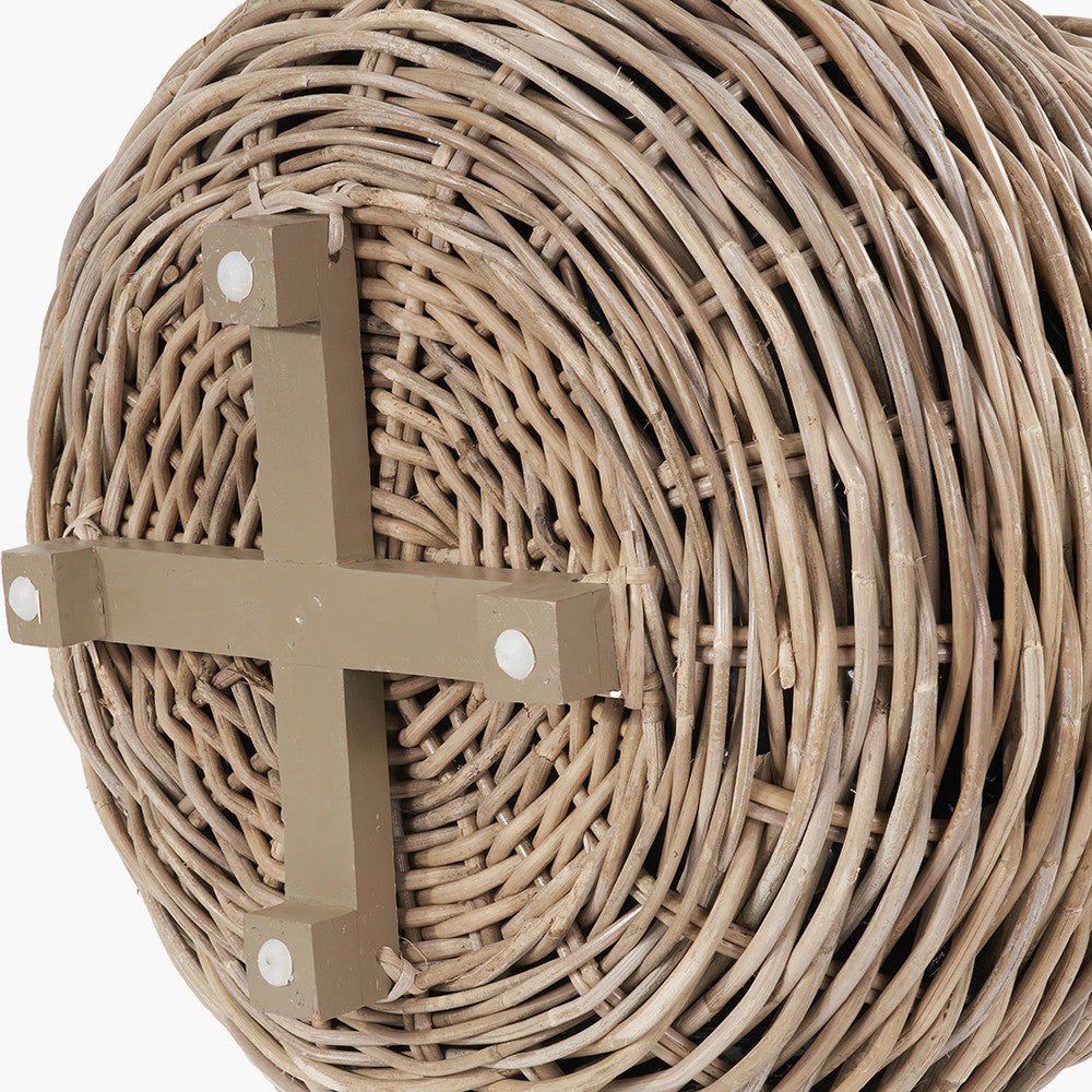 Tobs Set of 2 Indoor / Outdoor Grey Kubu Rattan Bulbous Basket Planters