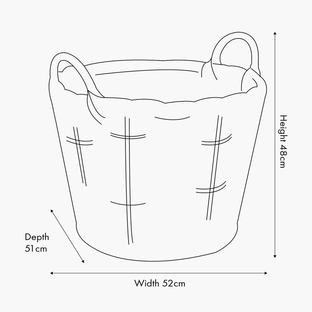 Grey Kubu Round Storage Basket – Handcrafted Wicker Home Storage with Handles