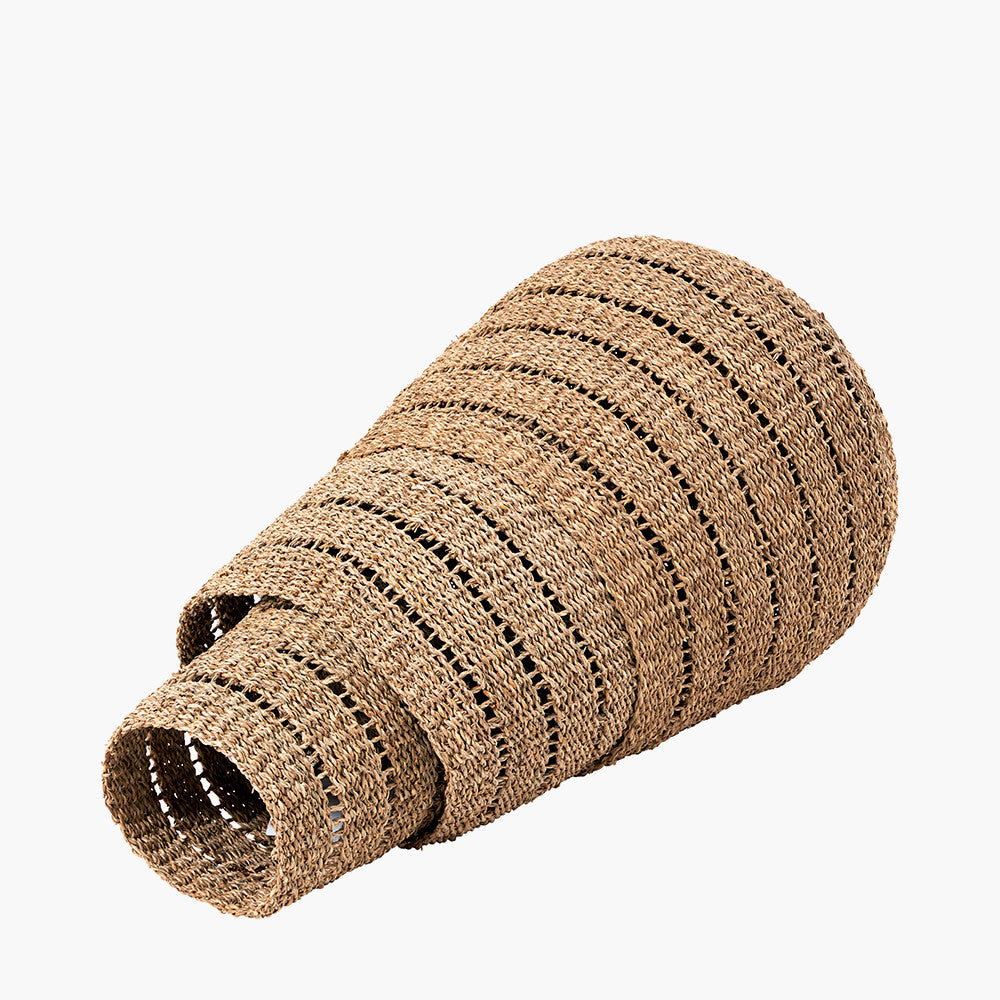 Set of 3 Seagrass Natural Round Baskets – Handwoven Rustic Storage for Stylish Homes