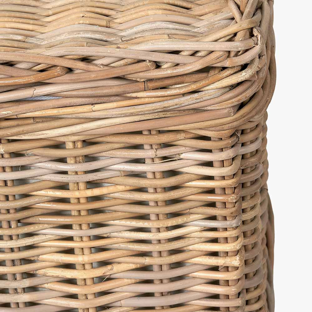 Set of 2 Grey Kubu Rectangular Linen Baskets – Handwoven Rattan Laundry Storage for Elegant UK Homes
