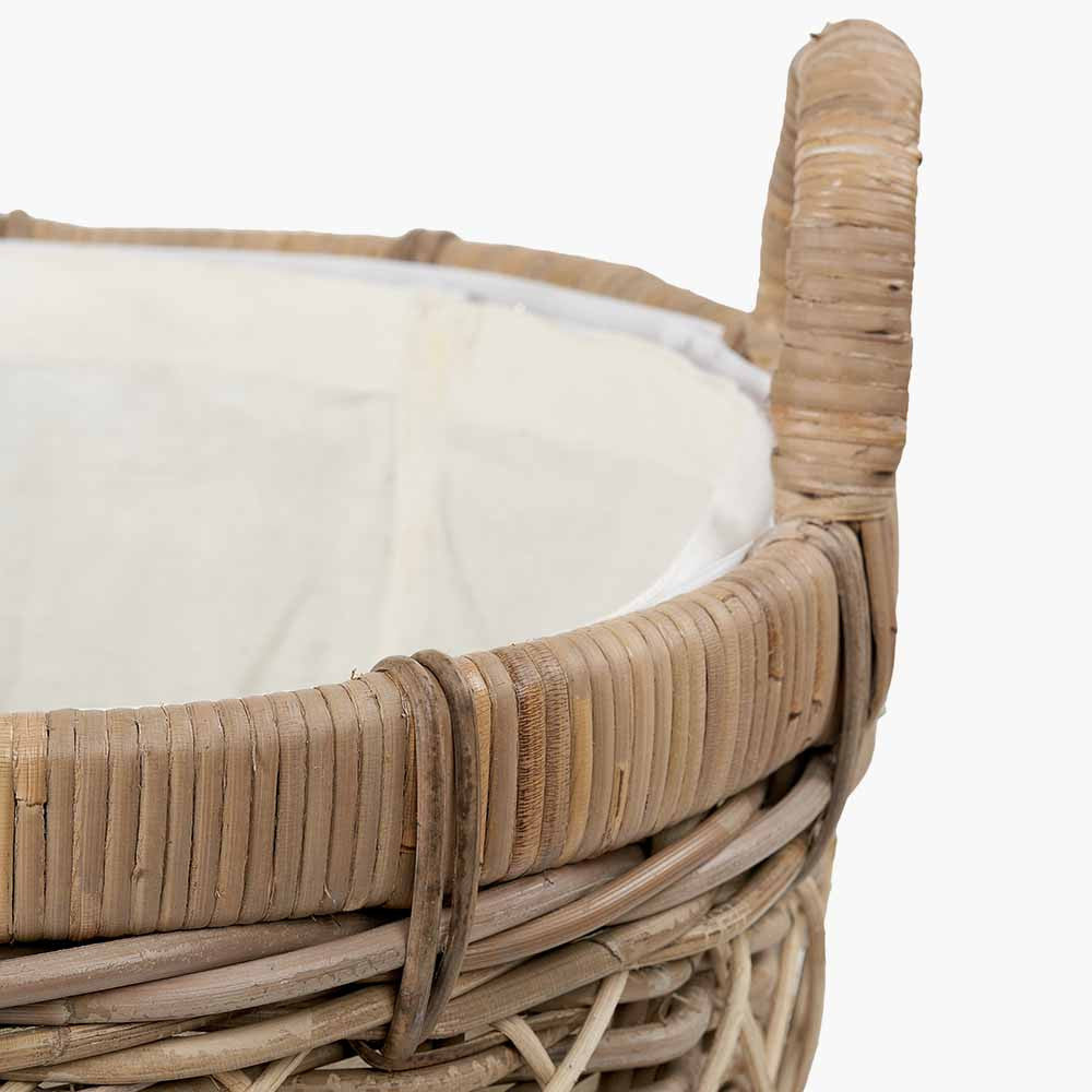 Brown Rattan Oval Handled Laundry Basket – Handwoven Natural Storage for Stylish UK Homes