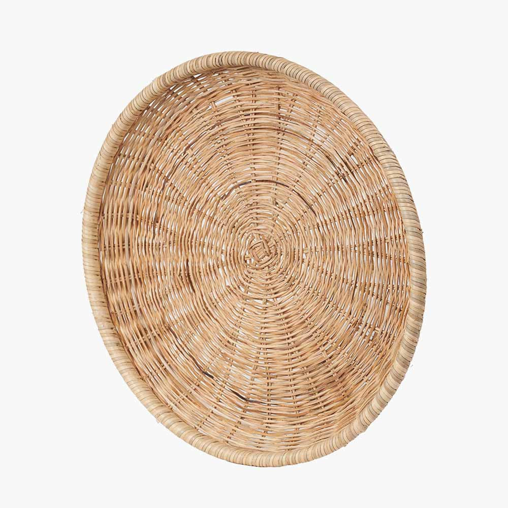 Natural Rattan Round Basket Tray – Handwoven Scandi-Style Décor for Modern UK Homes