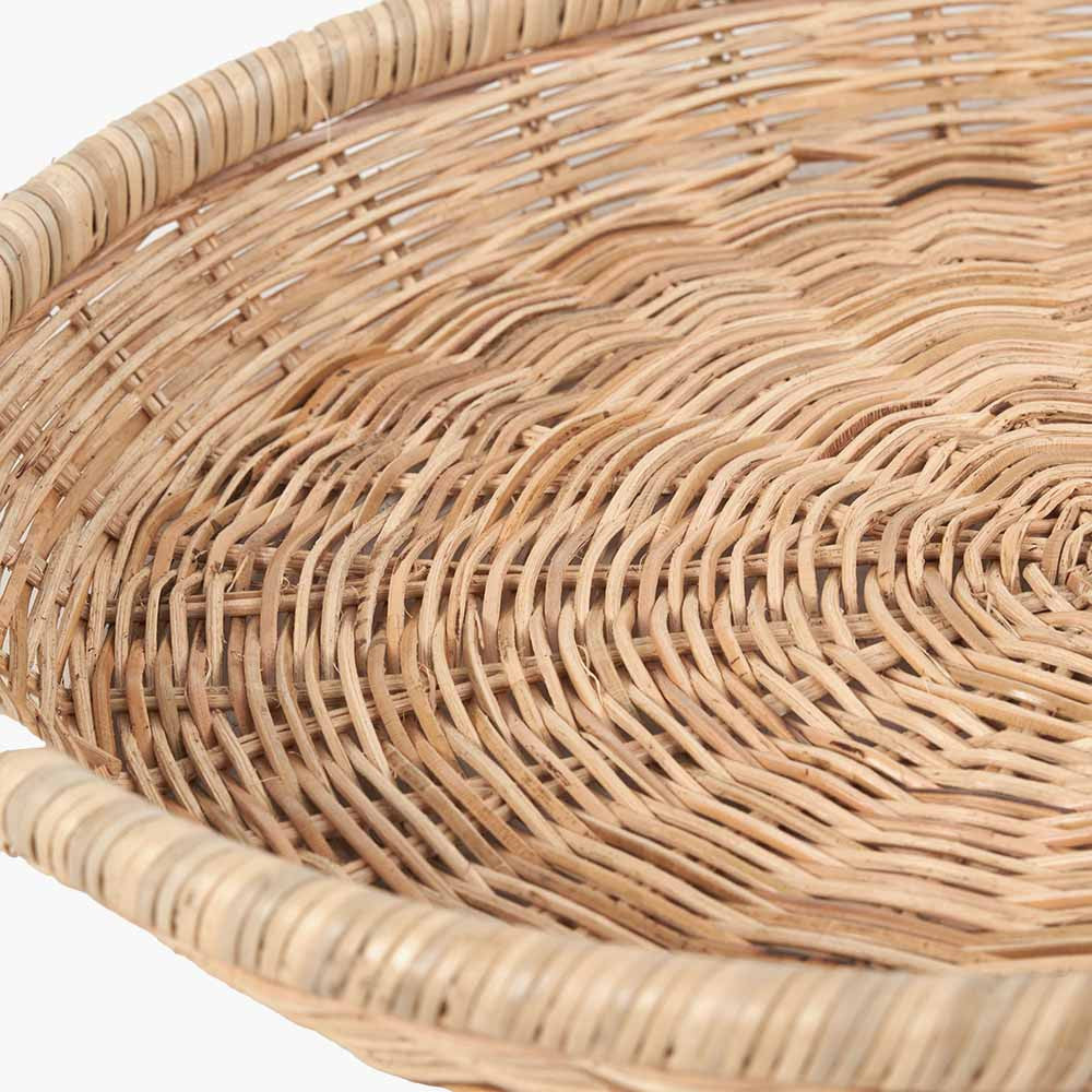 Natural Rattan Round Basket Tray – Handwoven Scandi-Style Décor for Modern UK Homes