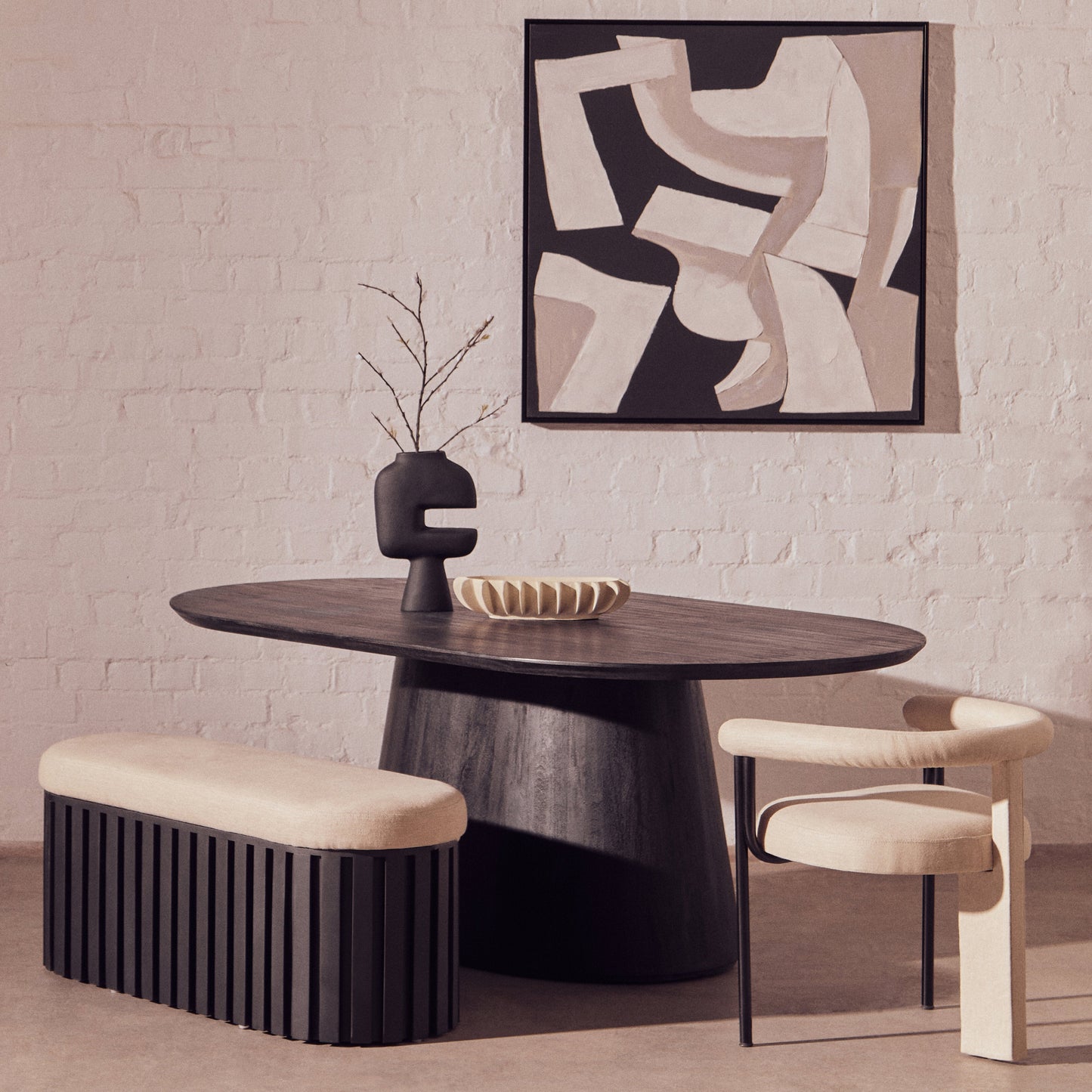 Crafted from eco-friendly mango wood with a sleek black finish, the Perdoba Oval Dining Table combines modern style with sustainability. Free UK Mainland Delivery. Shop online today at www.nobleandnook.co.uk