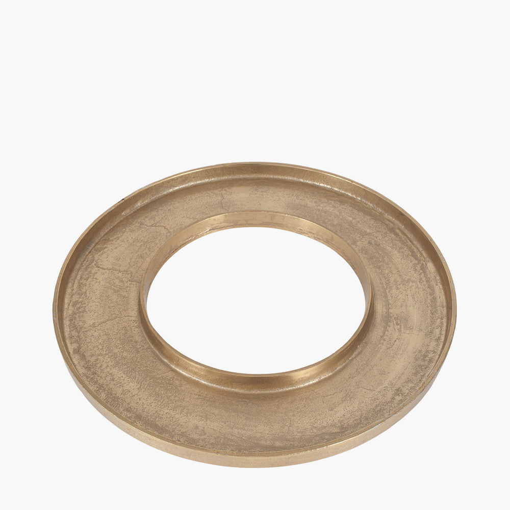 Antique Gold Metal Ring Display Platter – Elegant Decorative Centrepiece for Modern & Classic Homes