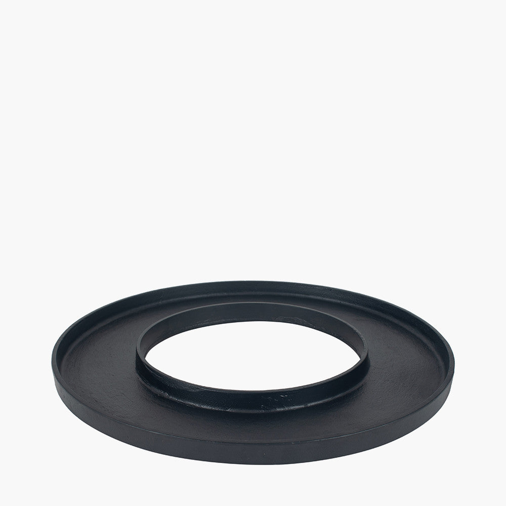 Matt Black Metal Ring Display Platter – Modern Decorative Centrepiece for Stylish Homes