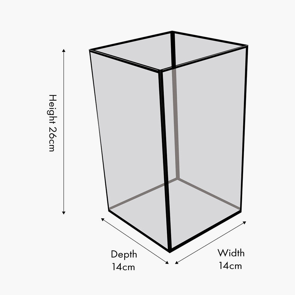 Brass Metal and Smoked Glass Panelled Square Hurricane Medium – Elegant Modern Lantern
