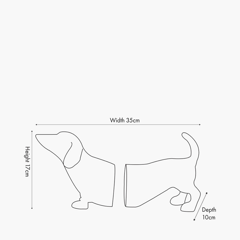 Gold Metal Sausage Dog Book Ends