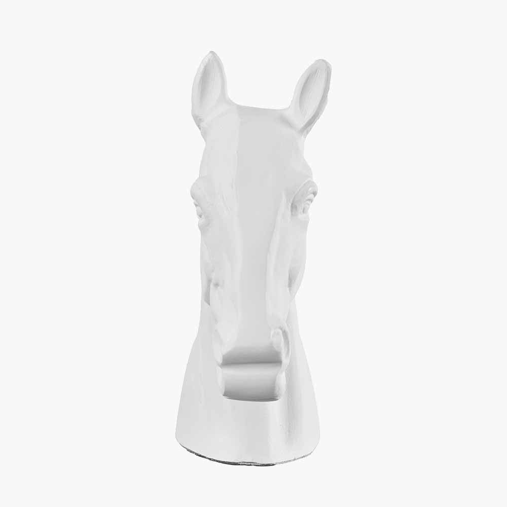 White Metal Horse Head Sculpture – Elegant Decorative Statement Piece