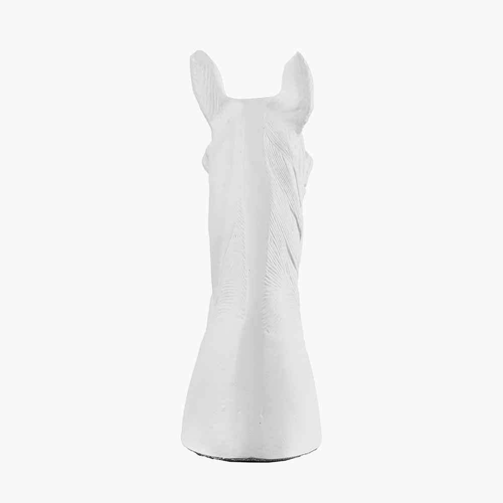 White Metal Horse Head Sculpture – Elegant Decorative Statement Piece