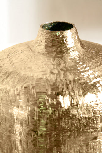 Gold Metal Hammered Vase Tall β Elegant Handcrafted Statement Piece for Modern Interiors