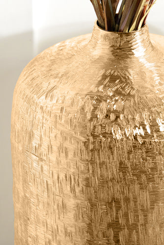 Gold Metal Hammered Vase Tall β Elegant Handcrafted Statement Piece for Modern Interiors