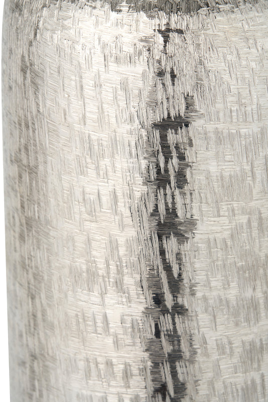 Silver Metal Hammered Vase Tall – Handcrafted Contemporary Statement Piece for Stylish Homes