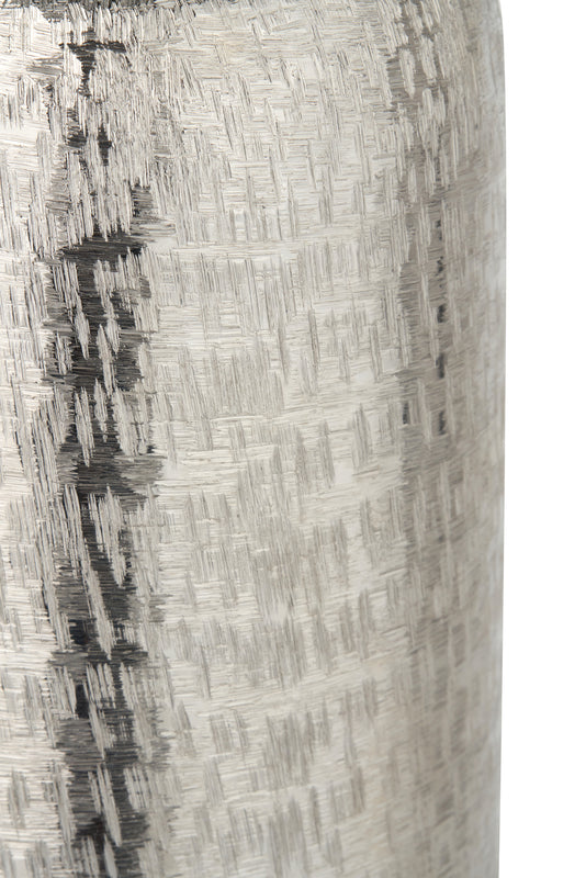 Silver Metal Hammered Vase Tall – Handcrafted Contemporary Statement Piece for Stylish Homes