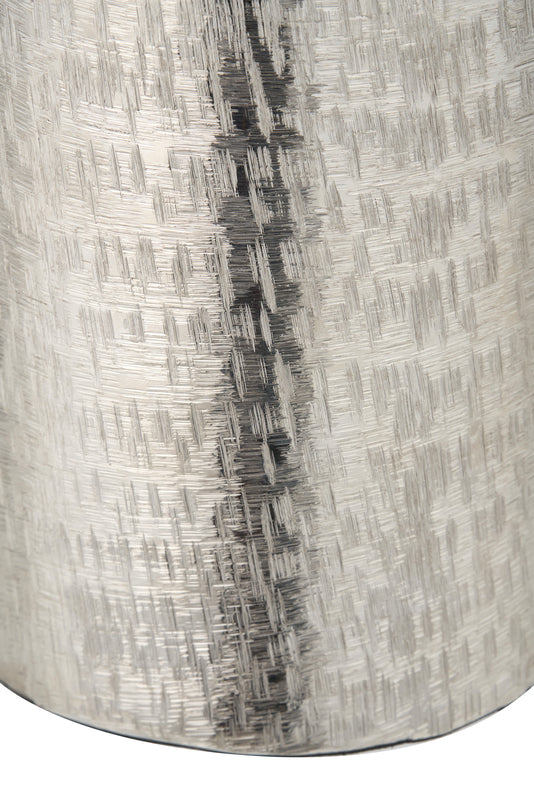 Silver Metal Hammered Vase Tall – Handcrafted Contemporary Statement Piece for Stylish Homes