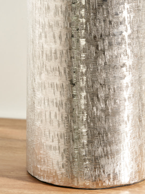 Silver Metal Hammered Vase Tall – Handcrafted Contemporary Statement Piece for Stylish Homes