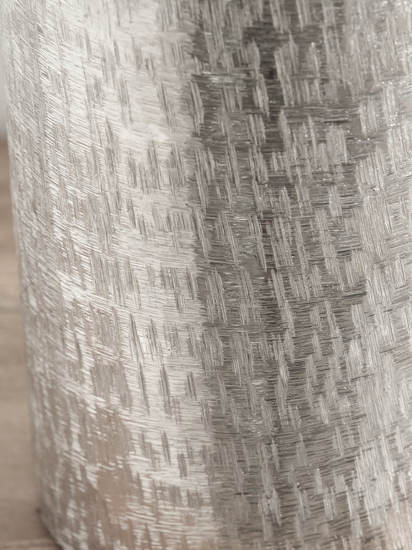 Silver Metal Hammered Vase Tall – Handcrafted Contemporary Statement Piece for Stylish Homes