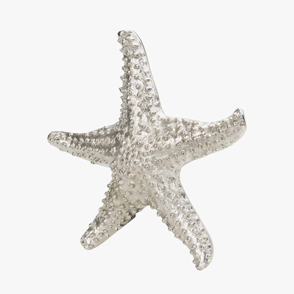 Silver Metal Starfish Ornament – Coastal Decorative Home Accent