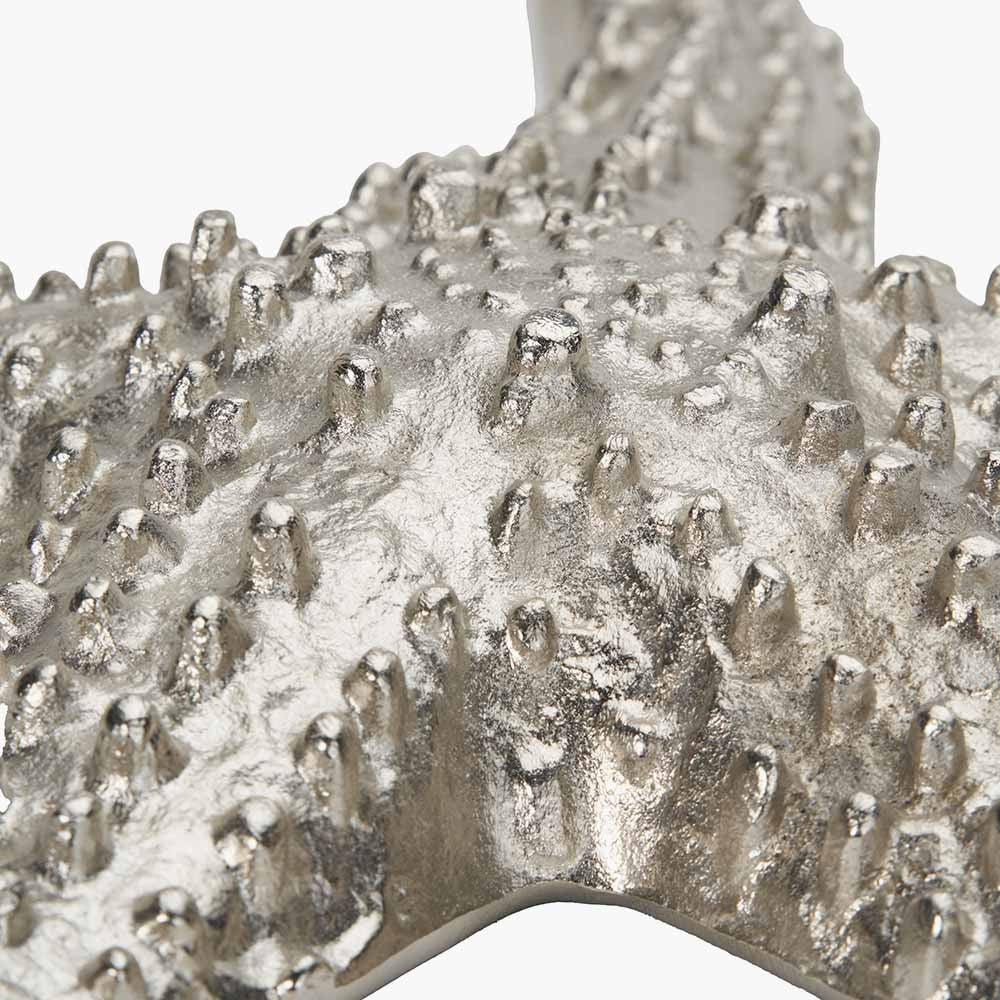 Silver Metal Starfish Ornament – Coastal Decorative Home Accent